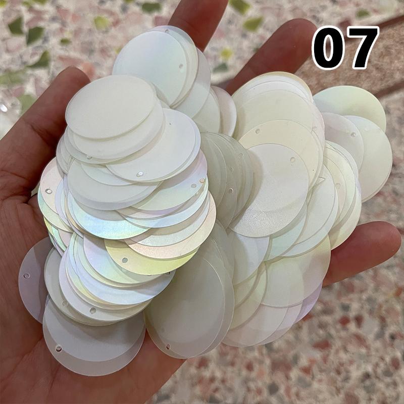 30 мм Разноцветные Конфетные Крупные Пайетки с Отверстием ПЭТ Круглые Пайетки Шитье Рукоделие Украшение Свадебного Платья DIY Аксессуары Рассыпные Пайетки