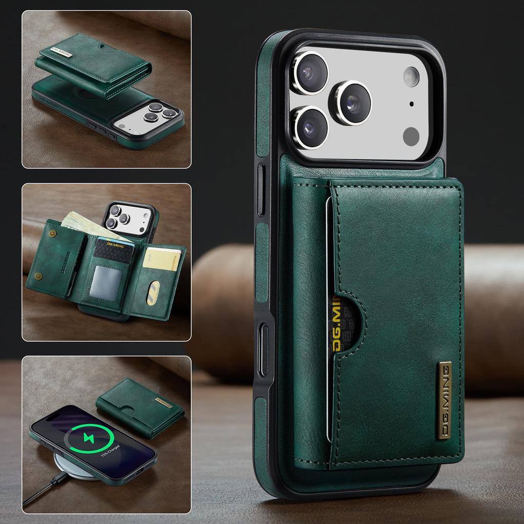 Leather Phone Case for iPhone 17 Pro Max 16E 17Air 16 Pro 15 Plus 14 13 12 11 Magnetic Detachable RFID Blocking Card Slot Wallet