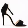 LOSLANDIFEN Sexy Women Summer Sandals Thin Heels Shoes Open Toe Velvet Party  Black Elegant Woman Buckle Pumps