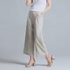 Женские летние льняные широкие брюки-кюлоты из тонкой драпирующейся ткани, больших размеров, свободные, повседневные