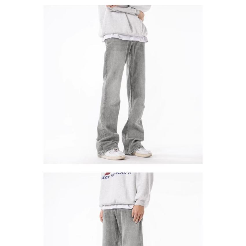 American Street Washed Vintage Jeans Men'S Spring And Autumn Straight Leg Loose Fitting European And American High Street Vibe Style Long Pants