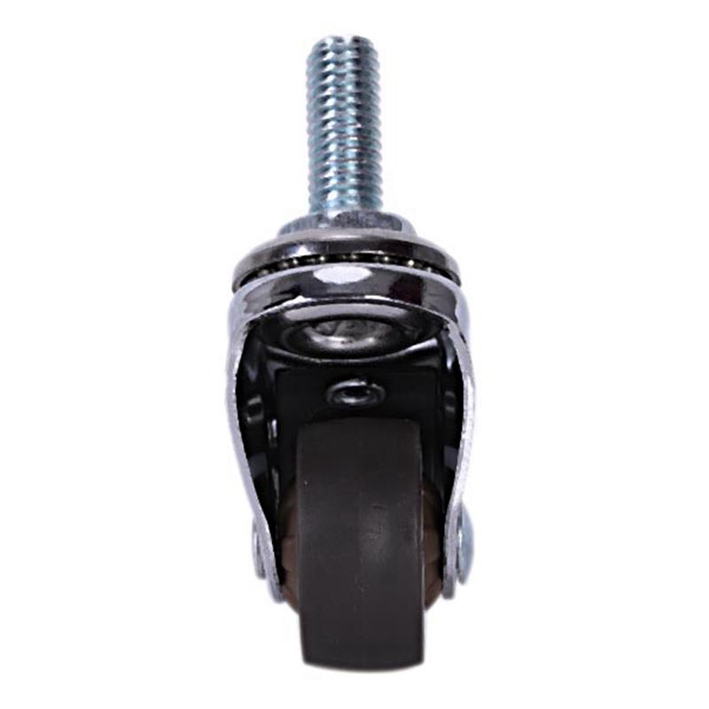 ABMH-12Pcs Mini Small Casters 1 Inch M8x15mm Tpe Silent Wheels With Brake Universal Casters Wheel