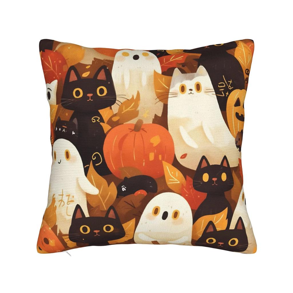 Kawaii Pumpkin Face Halloween Square Pillow Cases Cushion Cover Awesome Decorative Throw Pillow Case Cover for Home 45*45cm