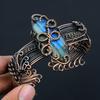Labradorite Pure Copper Wire Wrapped Handmade Jewelry Designer Bangle Bracelet Adjustable For Gift