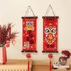 1 Pair Velvet Spring Festival Couplets Traditional New Year Door Couplet Wall Art Pendant  Window