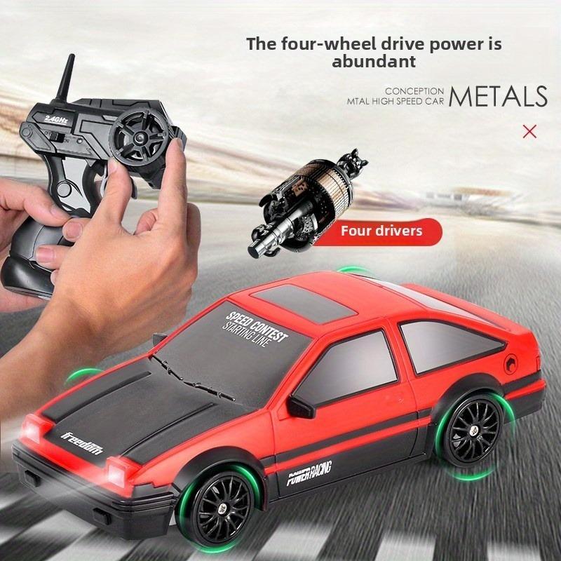 Remote Control Toy Car RC Drift 2.4GHz 1:24 Scale 15KM/H High Speed Model Vehicle LED Lights Drifting Tire Racing Toy for Gift