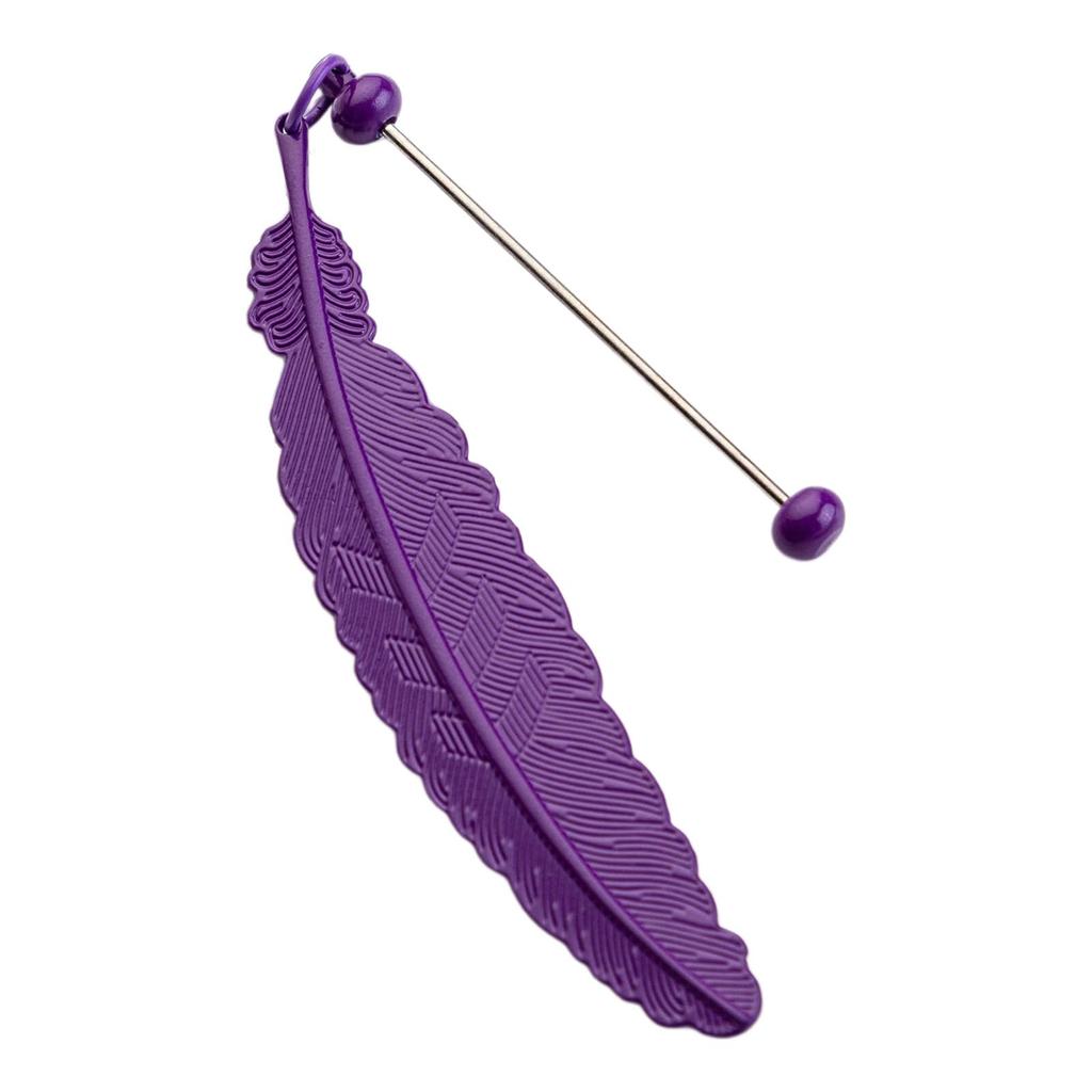 Feather Bookmarks Beadable Book Mark Metal Feather Book Page Holder for Book Lover Reader Teacher Student Gift