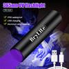 УФ-фонарик 365 нм USB-перезаряжаемый ультрафиолетовый фонарик Лампа для обнаружения грибка кошачьего мха черное зеркало флуоресцентный УФ-светильник