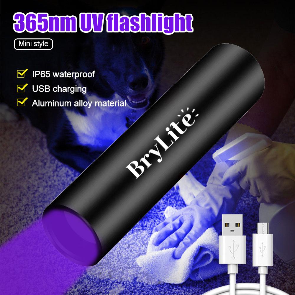 УФ-фонарик 365 нм USB-перезаряжаемый ультрафиолетовый фонарик Лампа для обнаружения грибка кошачьего мха черное зеркало флуоресцентный УФ-светильник