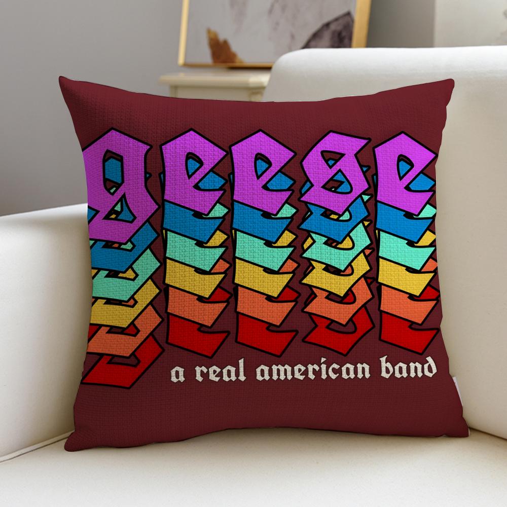 Rock GGeeseS Cushion Cover Breathable and skinfriendly linen pillowcase square removable and washable cushion