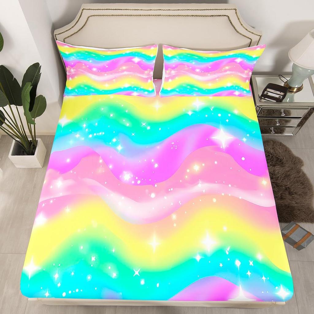 Halloween Pumpkin Ghost Bat Pattern Mattress Three-Piece Digital Printing Mattress Bedding Set