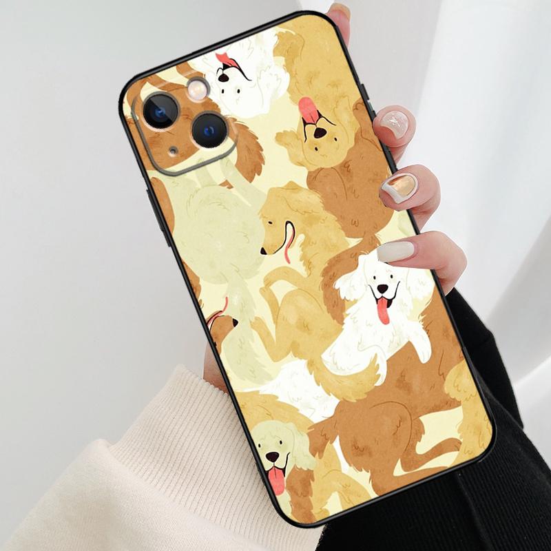 Мультяшный чехол для телефона с золотистым ретривером Для iPhone 17 Pro Max 14 13 12 11 15 16 Pro Max mini 15 16 Plus 16e 17 Air Cover