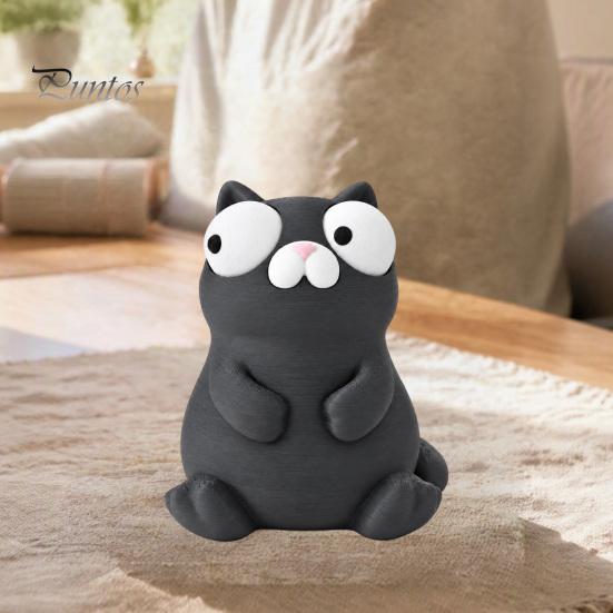 Уникальный Офисный Декор 3D Печатная Фигурка Забавного Мультяшного Кота и Гуся с Подвижными Глазами, Гибкая Игрушка с Выражением Глаз, Милый Декор Животного для Стола, Снятие Стресса