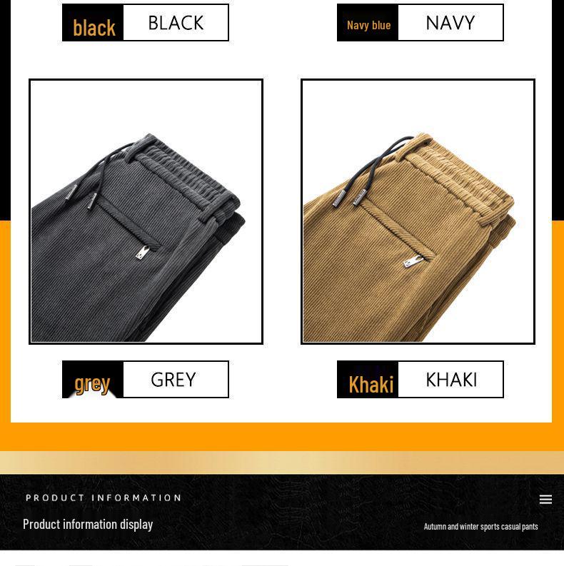 Мужские вельветовые брюки на флисовой подкладке Romon, утолщенная эластичная талия, теплый повседневный стиль для осени/зимы.