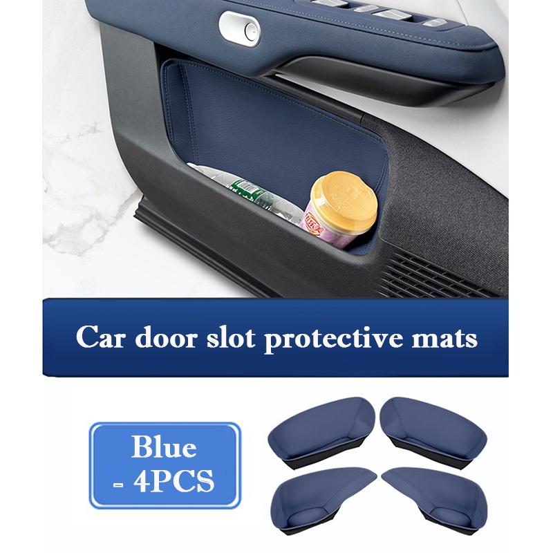 For Xpeng G6 2024 Car Door Groove Mat Storage Box Waterproof Leather Door Slot Protective Pad Cover Interior Accessories