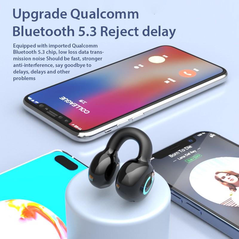 VAORLO Бизнес-наушники с длительным временем ожидания, Bluetooth 5.3, воздушная проводимость, громкая связь, гарнитура с одним ухом для всех смартфонов