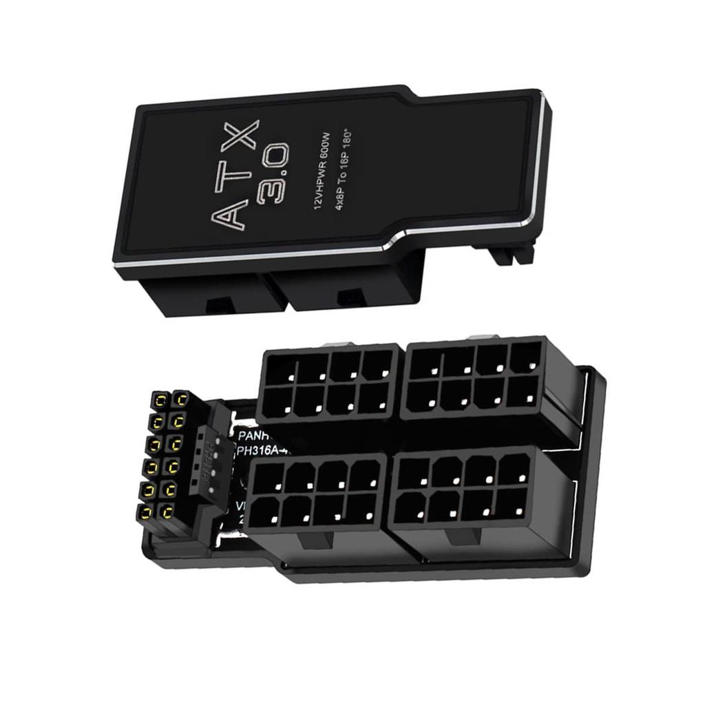Cablecc Power Modular 90 Degree 12VHPWR Downward Adapter ATX 8P 4080 5090TI 16 Pin Видеокарта ATX3.0 PCI-E 5.0 12+4P