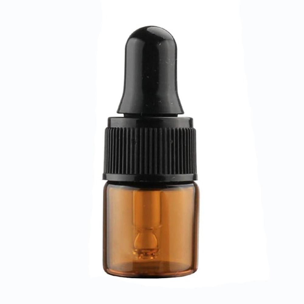 1/15 шт. коричневые бутылки-капельницы круглые 1 мл пустой образец янтарного стекла бутылки-капельницы эфирные масла