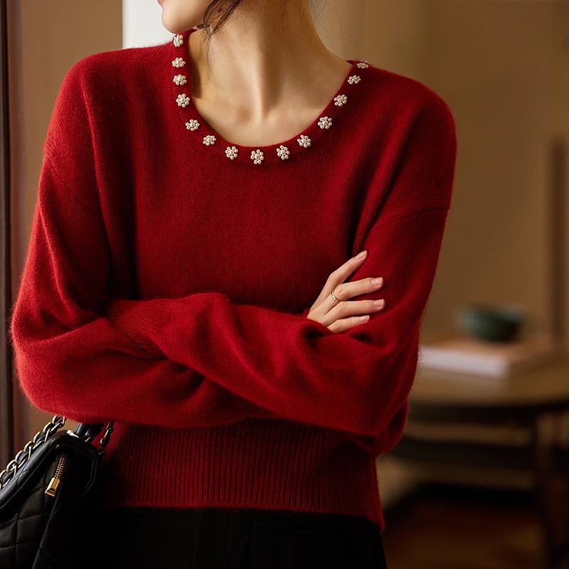 Женский кашемировый свитер Qinghe Cashmere 30% кашемир 70% шерсть Осень и Зима Пуловер Теплый и Модный