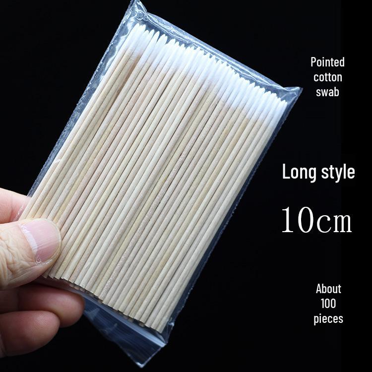 Pink Double-Ended Embroidery Cotton Swabs: Multi-Functional Eyeliner and Nail Art Cleaning Tool (7cm)