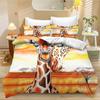 Giraffe Single Duvet Cover, Grassland Wild Animal Yellow Bedding Set for Kids Adults Set Soft with Zipper 2 Piece Giraffe Gifts