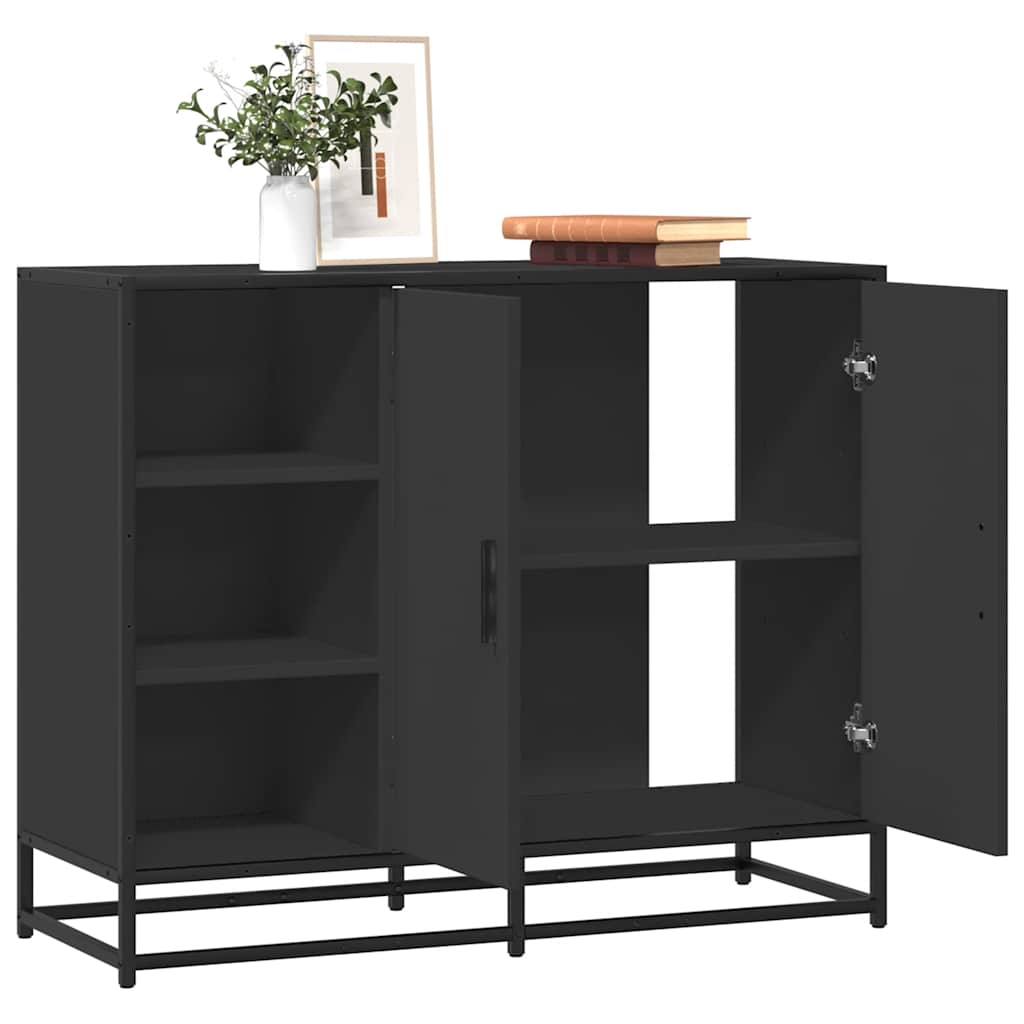 Vidaxl Szafka, Czarna, 92X35X76 Cm, Materiał Drewnopochodny