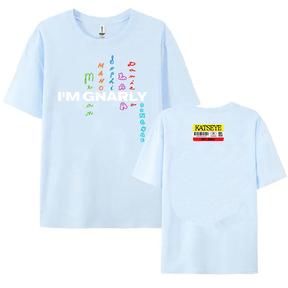 Katseye Im Gnarly Футболка с принтом корейской женской группы Camiseta Хлопок Короткий рукав Женская футболка Летняя Повседневная Женская футболка