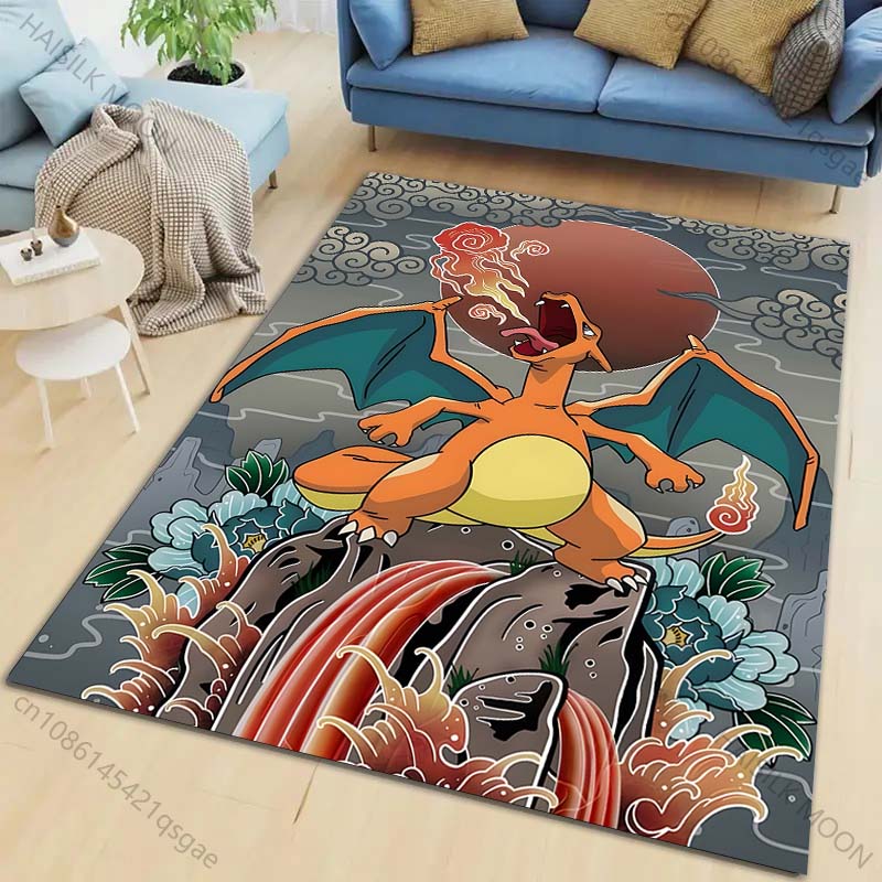 Классический P-P0kém0n Charizard Принт Ковер Гостиная Спальня Диван Большой Площади Декоративные Ковры Детская Игровая Нескользящий Коврик Замечательные Подарки
