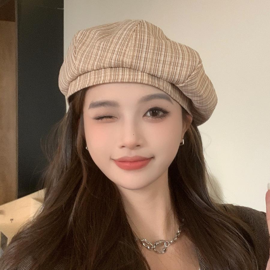 Новый берет, женственный повседневный плед, простая шляпа художника, литературная шляпа-бутон, нишевая шляпа газетчика