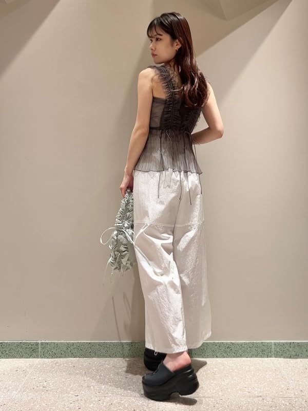 Snidel Sustaina Tulle Cami Blouse SWFB251174 CGRY Women's