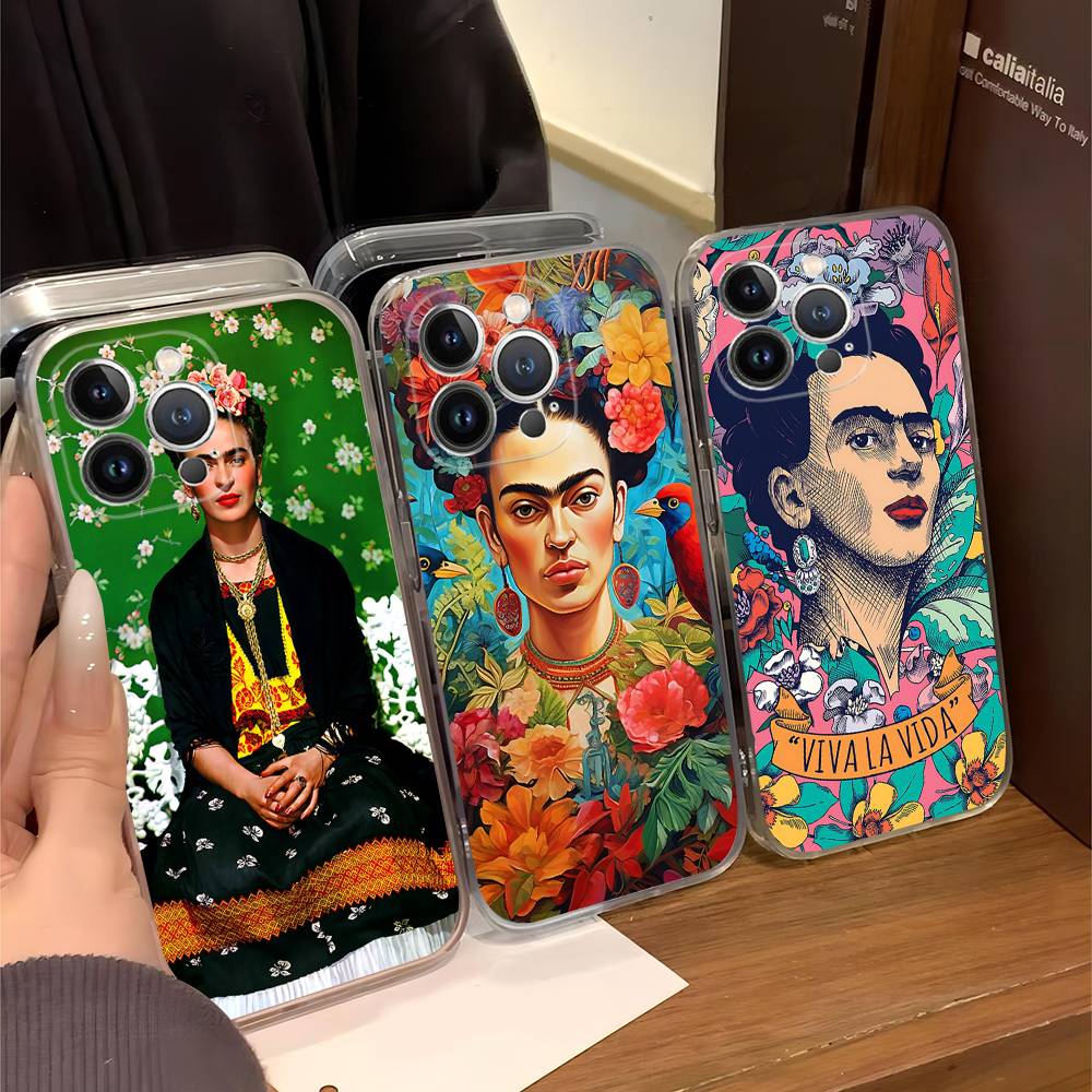 Fashion F-Frida K-KahlosS Phone Case For IPhone 11 13 16 12 17 14 15 Pro Max Plus Soft Clear Back Cover Coque