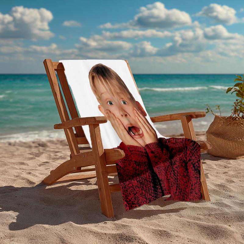 Ultra-Soft Beach Towel with Home Alone Theme,Ideal for Pool - Camping, Diving - Perfect Travel Essential, Vibrant Beach Towel.