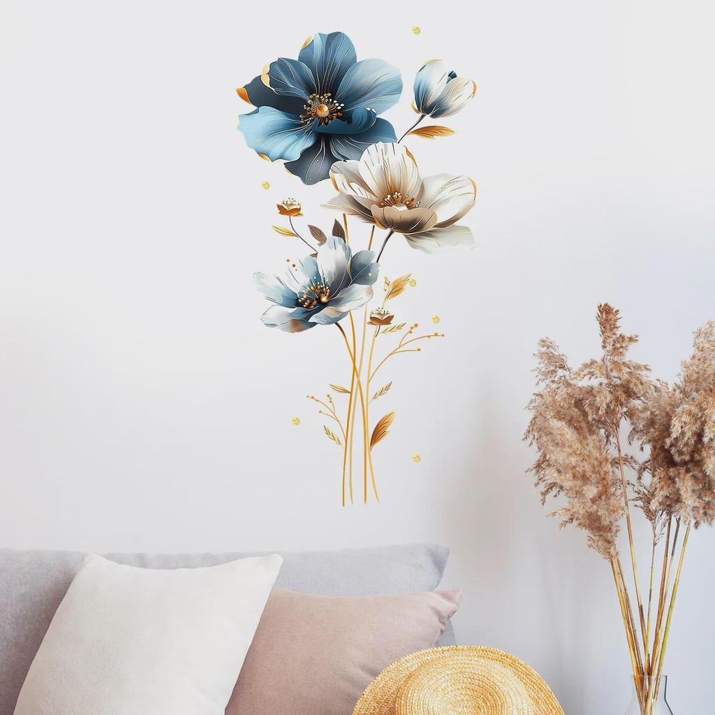 PH-QT670 3D Цветочные рельефные настенные наклейки для украшения детской спальни