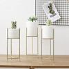 Ceramic Flower Pot with Metal Stand Floor Standing Flowerpot Holder Iron Frame for Heavy-Duty Pots Offices Homes Indoor Display
