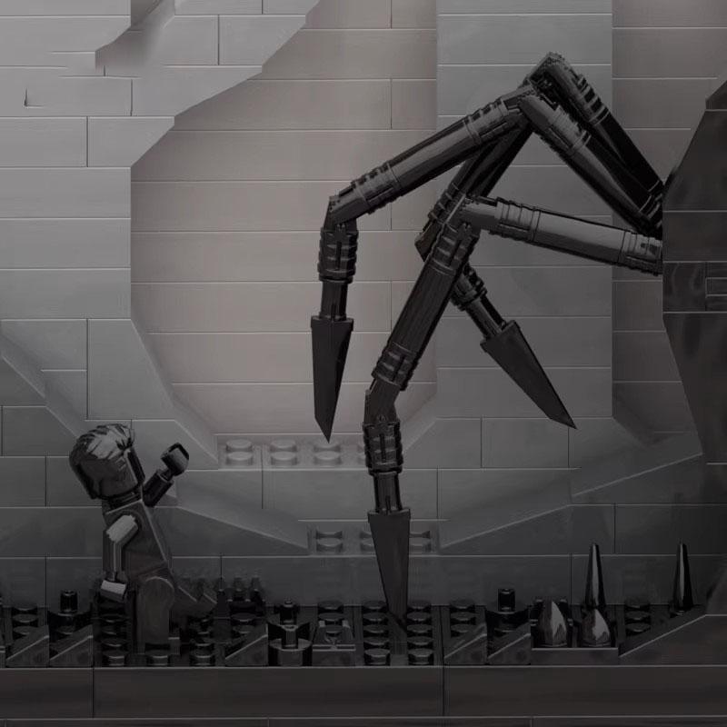 MOC Model Ornament Hell Border Spider Game Classic Screen Particle Assembly Building Blocks Children's Toy