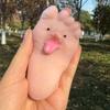 Забавные игрушки-пищалки с высунутым языком и большими ногами Новая мягкая силиконовая игрушка-антистресс Мягкая, медленно восстанавливающая форму Игрушка с веселым выражением лица Странные подарки