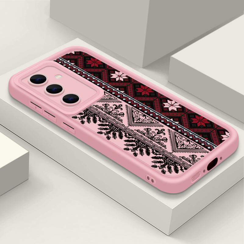 Complex Pattern Shockproof Case For Samsung S25 Ultra S24 FE S23 A56 A36 A16 A15 A55 A35 A26 Soft Silicone Matte Lens Protection TPU Phone Cover