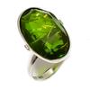 Кольцо из серебра 925 пробы с натуральным драгоценным камнем перидот, размер 8,5 e9I79