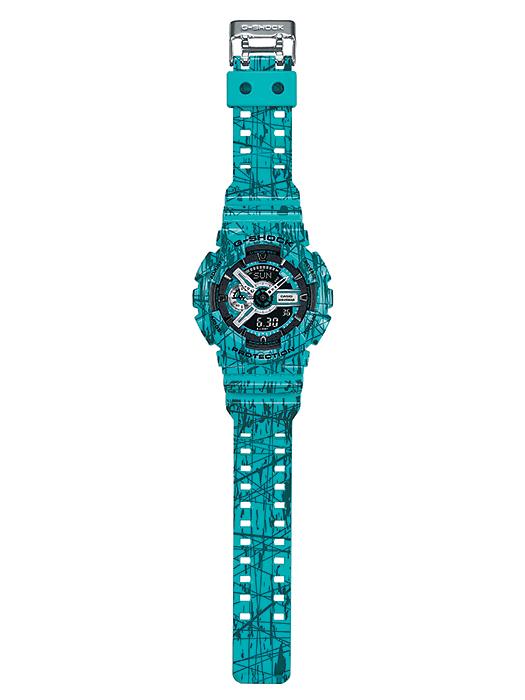 Casio Мужские кварцевые часы GA-110SL-3A из смолы, водостойкие 200 м, ударопрочные, цифровые