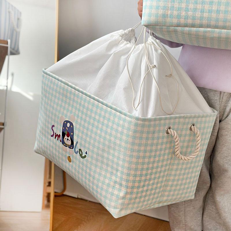 Моющаяся холщовая корзина для хранения одежды и игрушек
