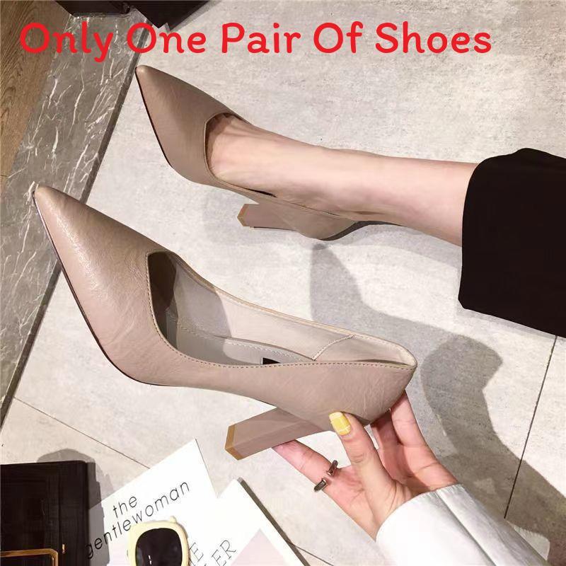 High Heel Pointed Toe Mary Jane Shoes With Rubber Sole For Work And Office Use