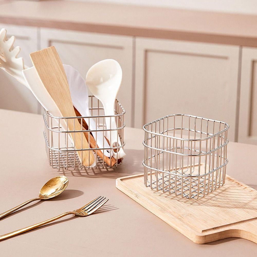 Space Saving Cosmetic Storage Box Waterproof Metal Wire Basket Kitchen