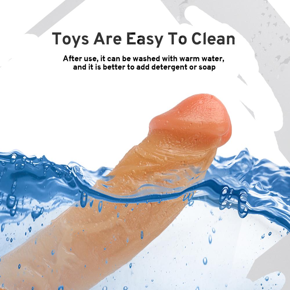 Силиконовый реалистичный фаллоимитатор, женский резиновый фаллоимитатор для лесбиянок с присоской, большой член, пенис, сексуальная игрушка для взрослых