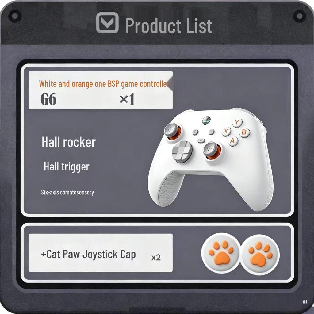 Беспроводной Bluetooth игровой контроллер G6 для ПК, мобильных устройств, iOS и Switch с тремя режимами и шестиосевым гироскопом.