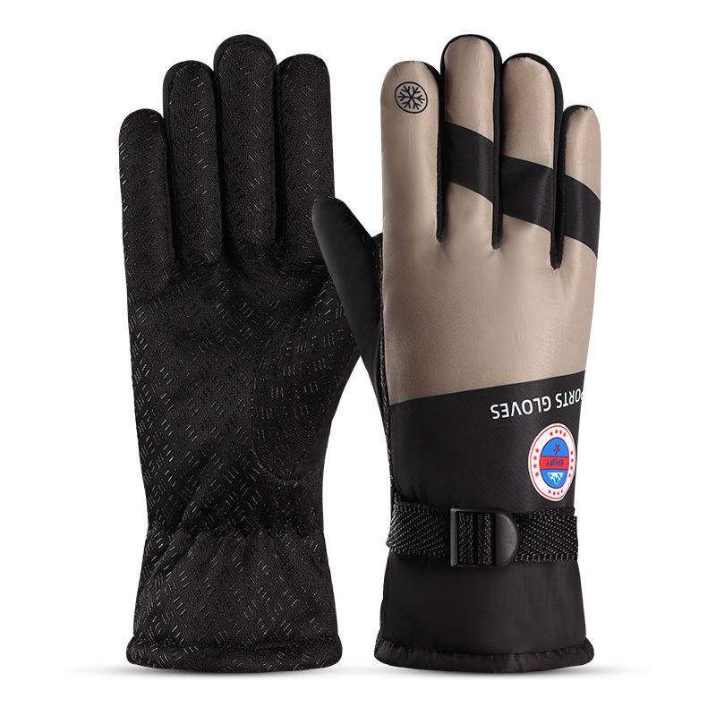Теплые перчатки для занятий спортом на открытом воздухе Зимнее тепло для катания на лыжах Флисовые Утепленные Водонепроницаемые Перчатки для велоспорта на открытом воздухе Ветрозащитные и Морозостойкие