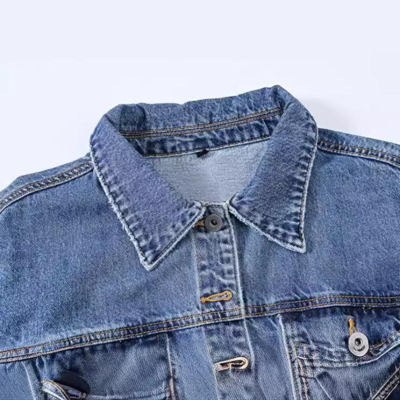 Джинсовая куртка женская весна осень ретро синий с высокой талией шикарная джинсовая короткая куртка топ