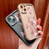 For iPhone 16 15 14 13 12 11 Pro Max XS Max XR X SE 8 7 Coral Pink Butterfly Pattern Soft Silicone Full Lens Protect Phone Case