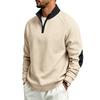 Men S Loose Stand Collar Zip Up Color Block Fleece Lined Casual Sweatshirt