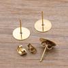 50-100pcs 2 Color Stainless Steel Earring Studs Blank Post Base Pins With Plug Findings Ear Back For DIY Jewelry Making