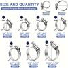 120pcs Stainless Steel Hose Clamp Kit - Easy-Tighten Worm Gear, 1/4" To 1-1/2", Ideal for Plumbing & Auto Projects, Durable Meta